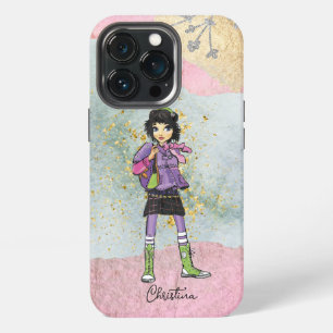 Etui iPhone 13 Pro Cool Cheveux foncés Nom de la fille tendance