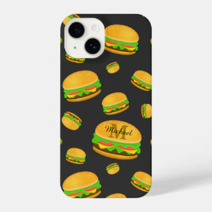 Coque Pour iPhone 14 Cool et amusant yummy burger motif Monogramme