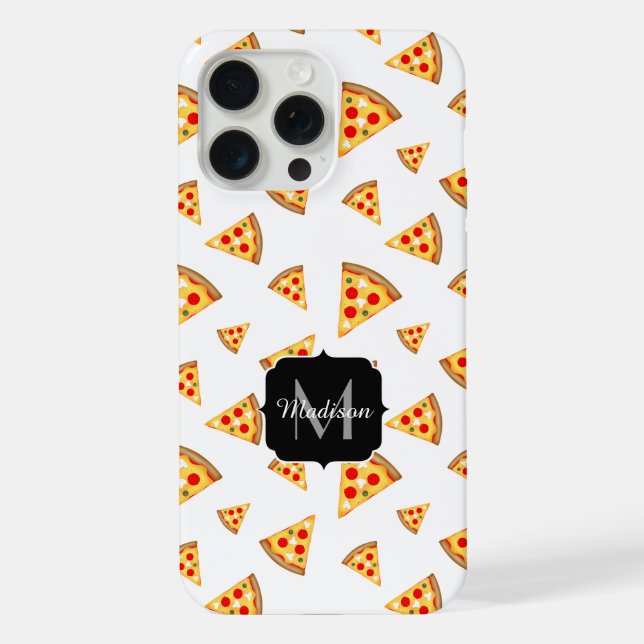 Coque iPhone Cool fun pizza tranches motif sur mesure Monogramm (Verso)