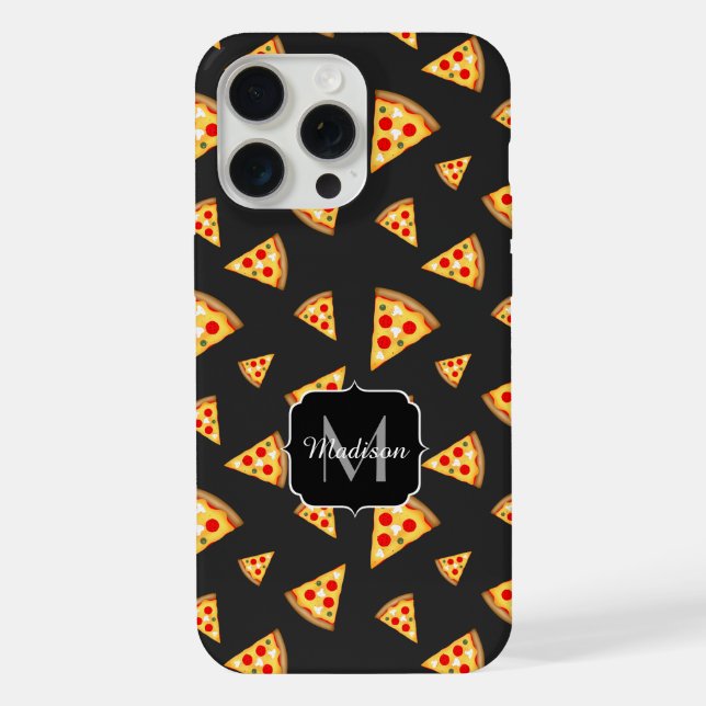 Coque iPhone Cool fun pizza tranches motif sur mesure Monogramm (Verso)