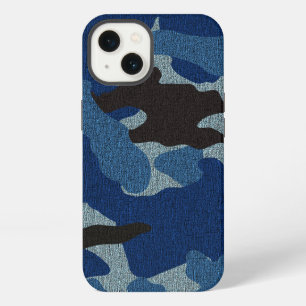 Etui iPhone 13 Cool Masculine Faux Vêtements Bleu Camo Militaire