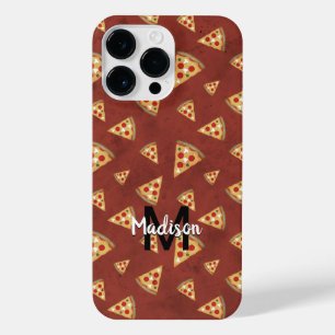 Coque Pour Pour iPhone 14 Pro Max Cool pizza tranches vintage rouge motif Monogramme