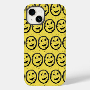 Coque Pour iPhone 14 Cool Sardé Joyeux visage souriant motif jaune