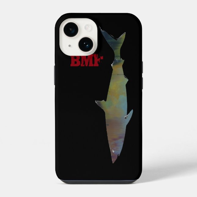 Coque iPhone cool swimming shark personalized (Verso)