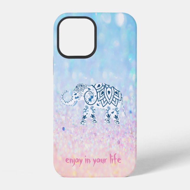 Coque iPhone Cool tendance Bokeh Elephant (Verso)