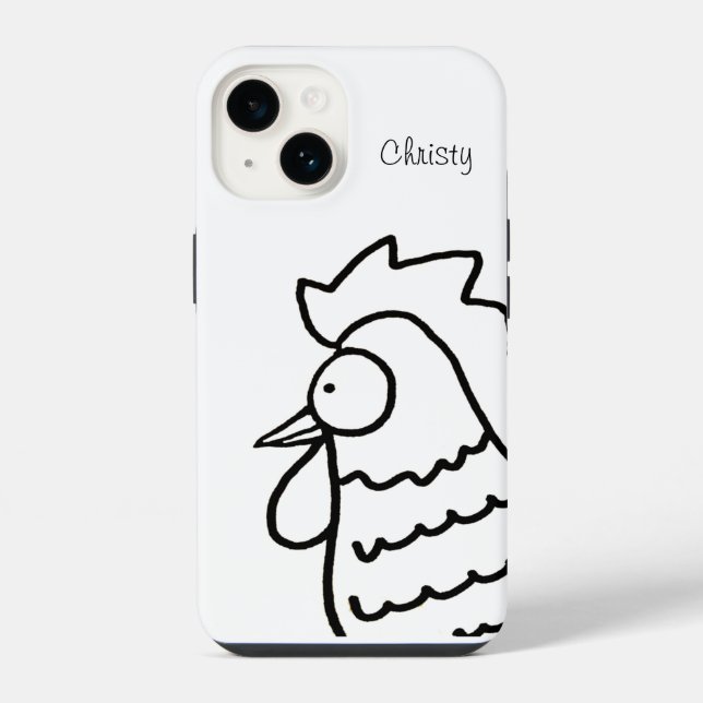 Coque iPhone Coq Curieux (Verso)