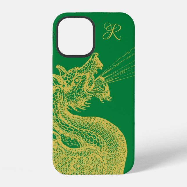Coque iPhone Coque-coque iphone de monographie de dragon d'or c (Verso)