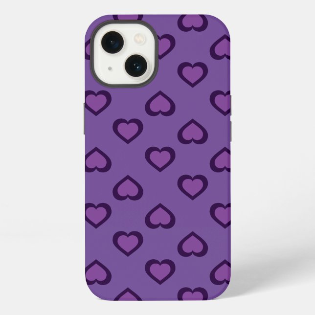 Coque iPhone Coque-coque iphone Mate de coeur violet (Verso)