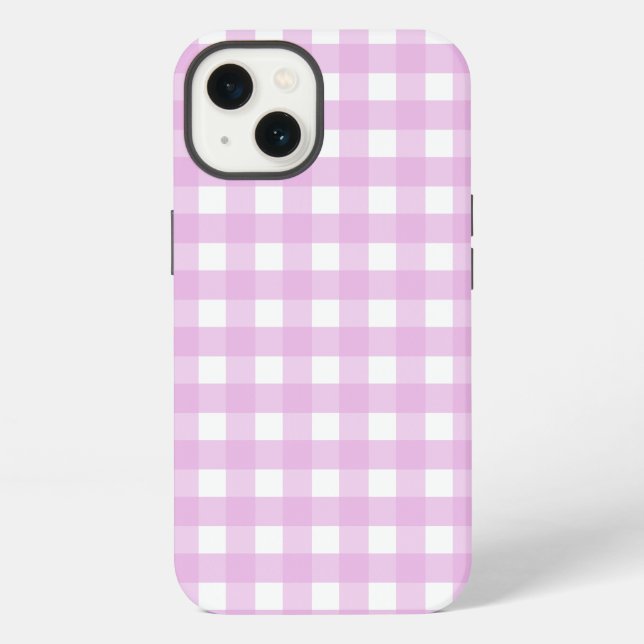 Coque iPhone Coque-coque iphone rose pâle en vichy (Verso)