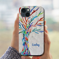 Coque iphone Coque d'arbre de nom personnalisé