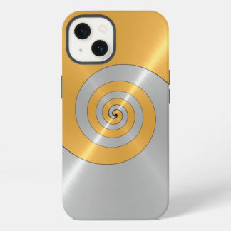 Etui iPhone 13 Coque-Ma en métal brillant et inoxydable or et arg