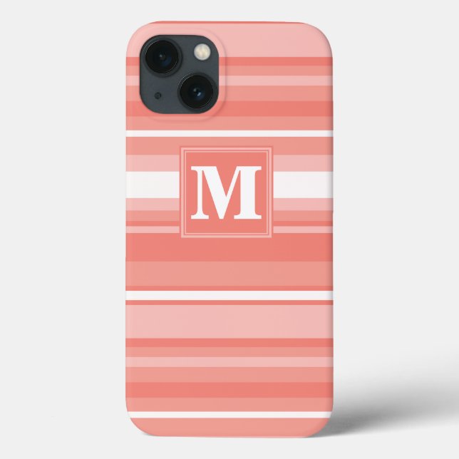 Coque iphone Coque-Mate des bandes de corail monog (Verso)