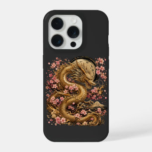 Coque iPhone 15 Pro Coques pour iPhone 15 Pro Fantaisie Dragon Doré Ma