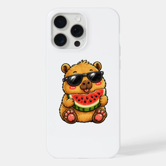 Coque iPhone Coquet Capybara Pastèque Été (Verso)