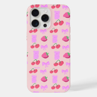 Coque iPhone 15 Pro Max Coquet étui de téléphone cerise