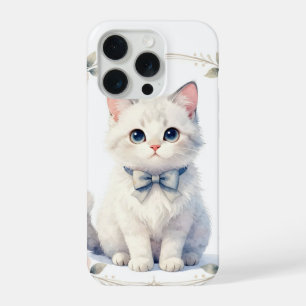 Coque iPhone 15 Pro coquet étui pour téléphone pour chaton mignon
