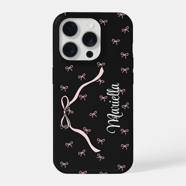 Coque iPhone Coquette Black Bow Personalized Phone (Verso)