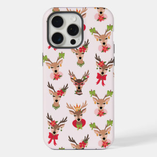 Coque iPhone 15 Pro Max Coquette Christmas Preppy Reindeer