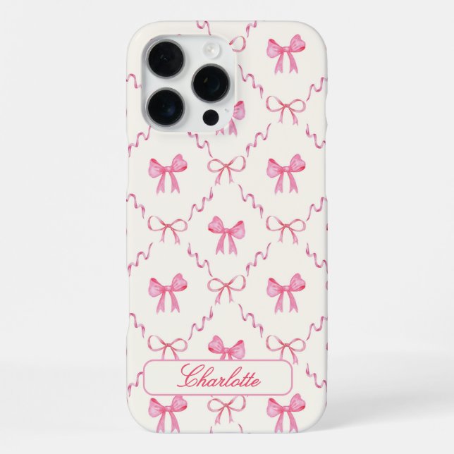 Coque iPhone Coquette rose Bow (Verso)