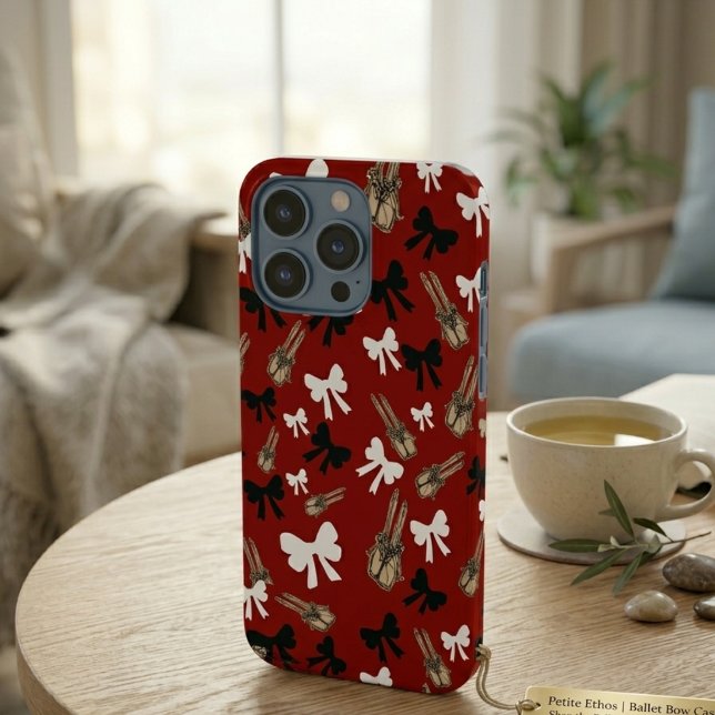 Coque iPhone Coquette Rouge Cramoisi et Blanc Motif iPhone (Créateur téléchargé)