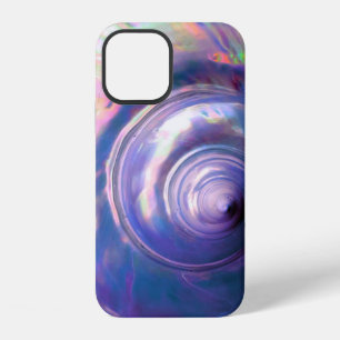 Coque iPhone 12 Coquillage tropical aspect nacre violet rose