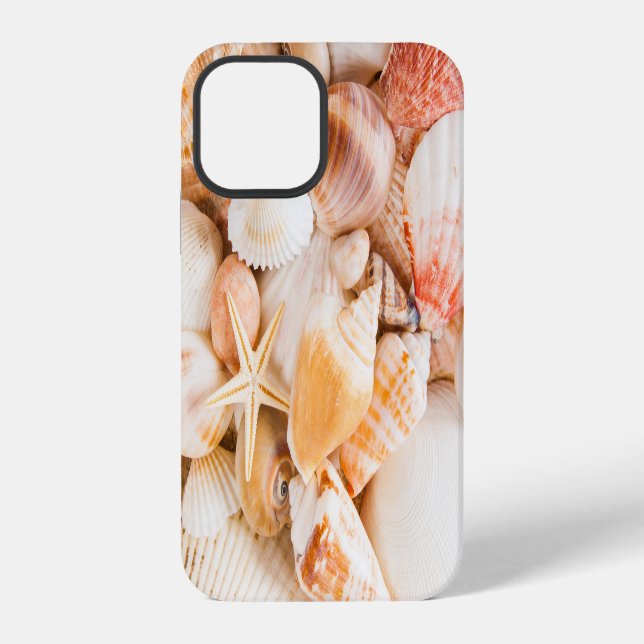 Coque iPhone Coquillages arrière - plan : thème marin. (Verso)
