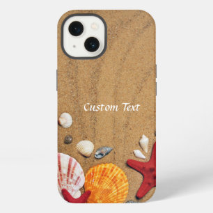 Etui iPhone 13 Coquillages de plage océanique Étoile de mer rouge
