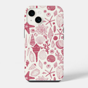 Coque Pour iPhone 14 Coquillages en Viva Magenta - Couleur de l'année 2