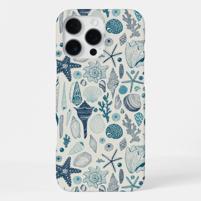Coque iPhone Coquillages sur fond blanc cassé (Verso)