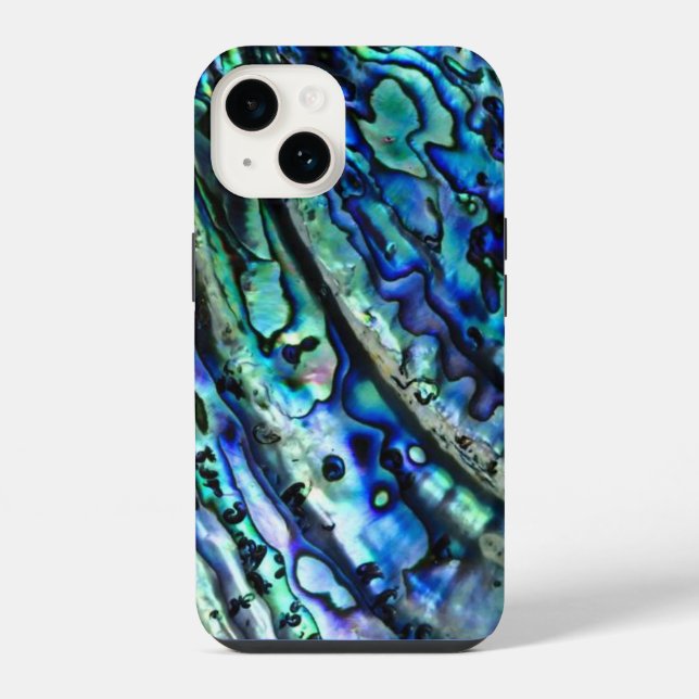 Coque iPhone Coquille d'Abalone | Abstrait coloré (Verso)