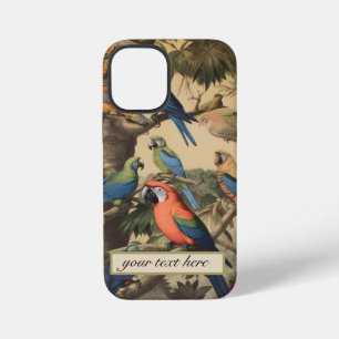 Coque iPhone 12 Mini Coquille Signature Perroquet Canopée Botanique Vin