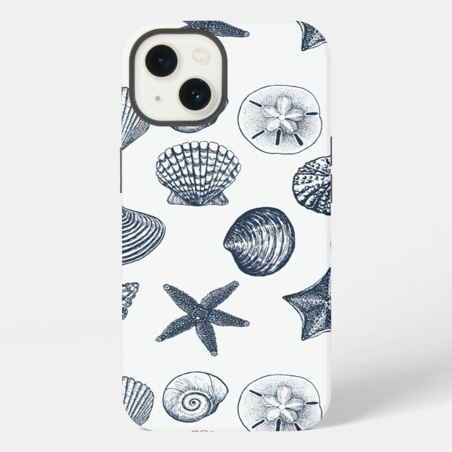Coque iPhone Coquilles Bleues (Verso)