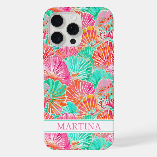 Coque iPhone Coquilles Colorées Monogrammées  (Verso)
