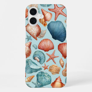 Coque iPhone 16 Plus Coquilles côtières & motif étoiles de mer