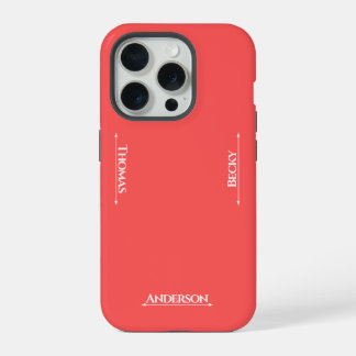 Coque iPhone 15 Pro Corail à deux tons Rouge Rose Blanc Trois Textes