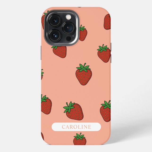 Coque iPhone Corail Fraise Personnalisé (Verso)