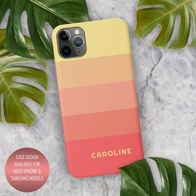Coque iPhone Corail Personnalisé Rouge Pêche Orange Melon Yello (Créateur téléchargé)
