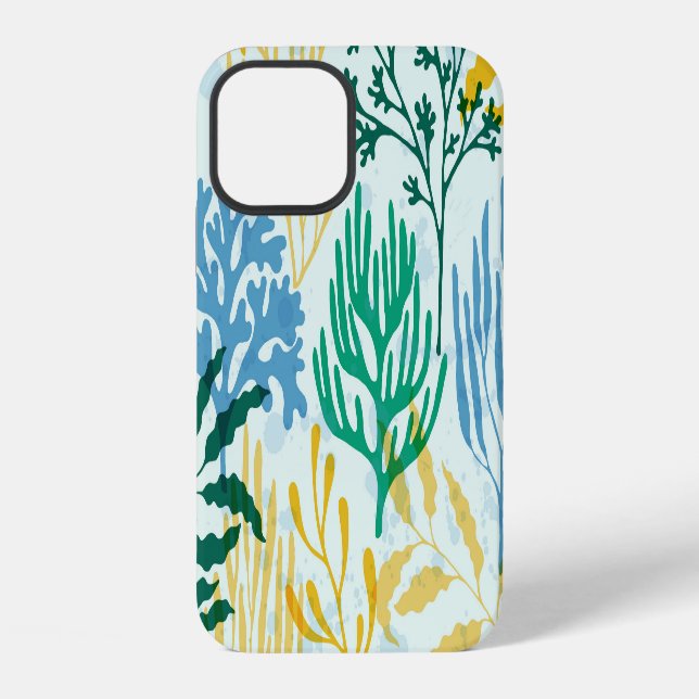 Coque iPhone Corail Reef, Algues Motif sans mer. (Verso)