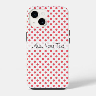 Coque Pour iPhone 14 Coral Pink Polka Dots par Shirley Taylor