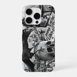 Coque iPhone 16 Pro Corbeau de laboratoire d'alchimie et crâne humain