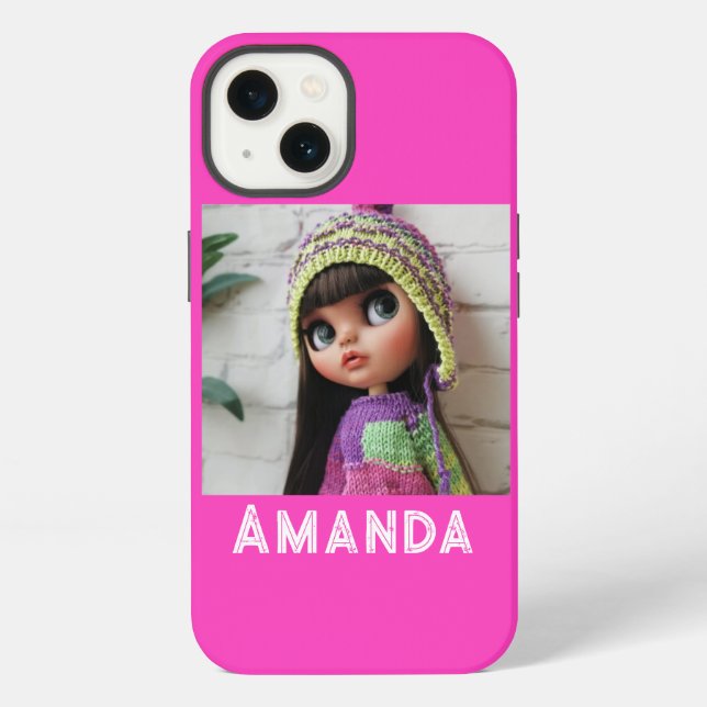 Coque iPhone Cordelette rose néon (Verso)