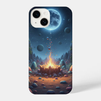 Coque Pour iPhone 14 Cosmic Fire & Magic Moon Fantasy Art Phone Case