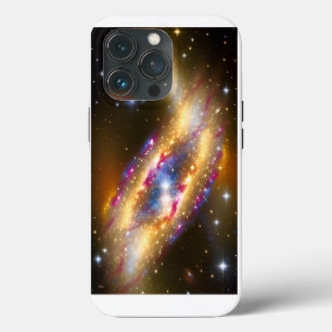 Etui iPhone 13 Pro Cosmic Gold Rose Bleu éclatant voie laiteuse galac