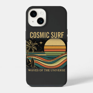 Coque Pour iPhone 14 Cosmic Surf Rétro-Vague • Surf Vintage au Coucher