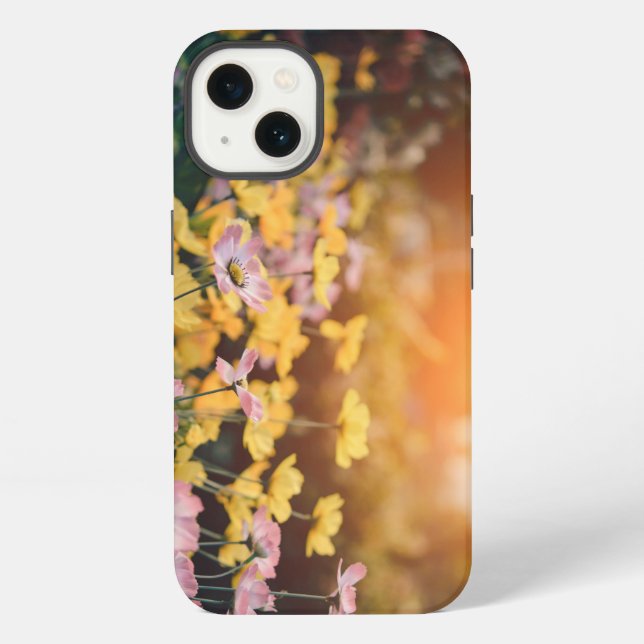 Coque iPhone Cosmos, belles fleurs, arrière - plan floral (Verso)