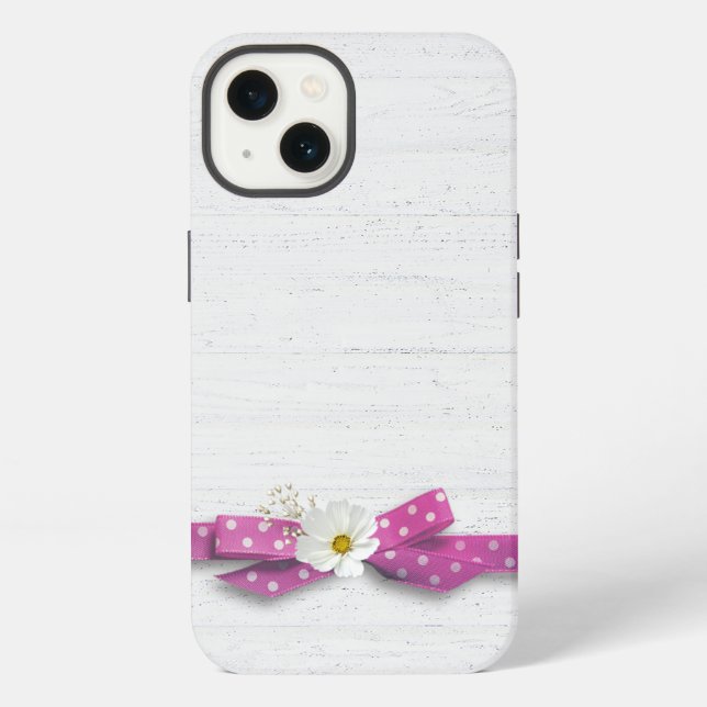 Coque iPhone Cosmos et ruban à pois   (Verso)