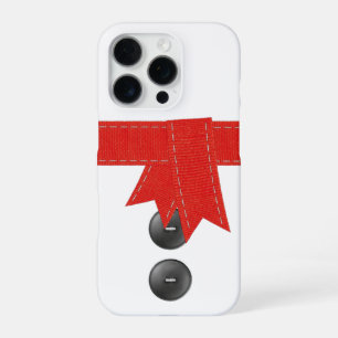 Coque iPhone 16 Pro Costume de bonhomme de neige à écharpe rouge pour