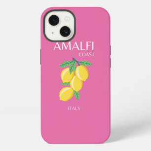 Etui iPhone 13 Côte d'Amalfi, Italie, Art de voyage, Rose, Preppy