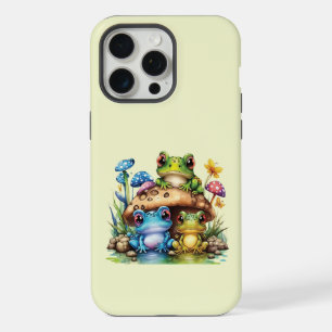 Coque iPhone 15 Pro Max Cottagecore Champignon et Grenouille