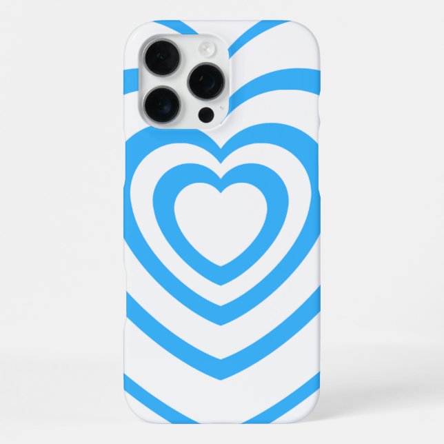 Coque iPhone Couché bleu et blanc Coeur esthétique (Verso)